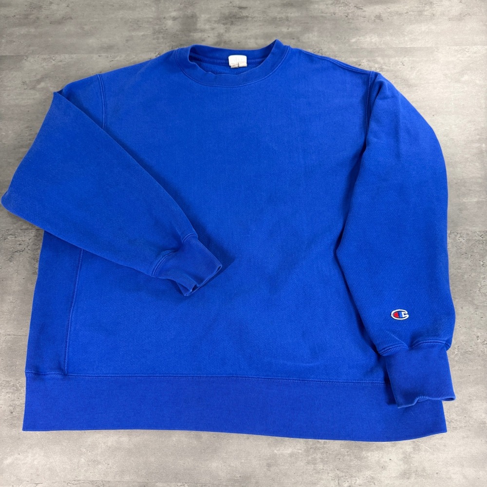 Champion Reverse Weave Sweatshirt Mens XL Royal Blue Crewneck‎ Heavyweight Baggy